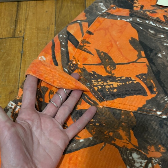 MNML Orange Camouflage Camo Cargo Carpenter Pants NWT Size 36 - Picture 10 of 11